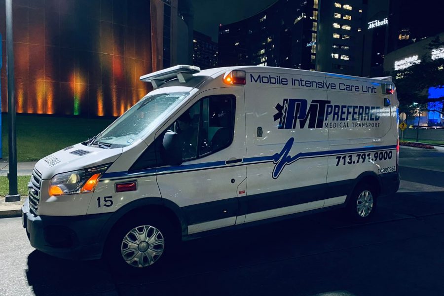 Preferred EMS ambulance parked in Houston